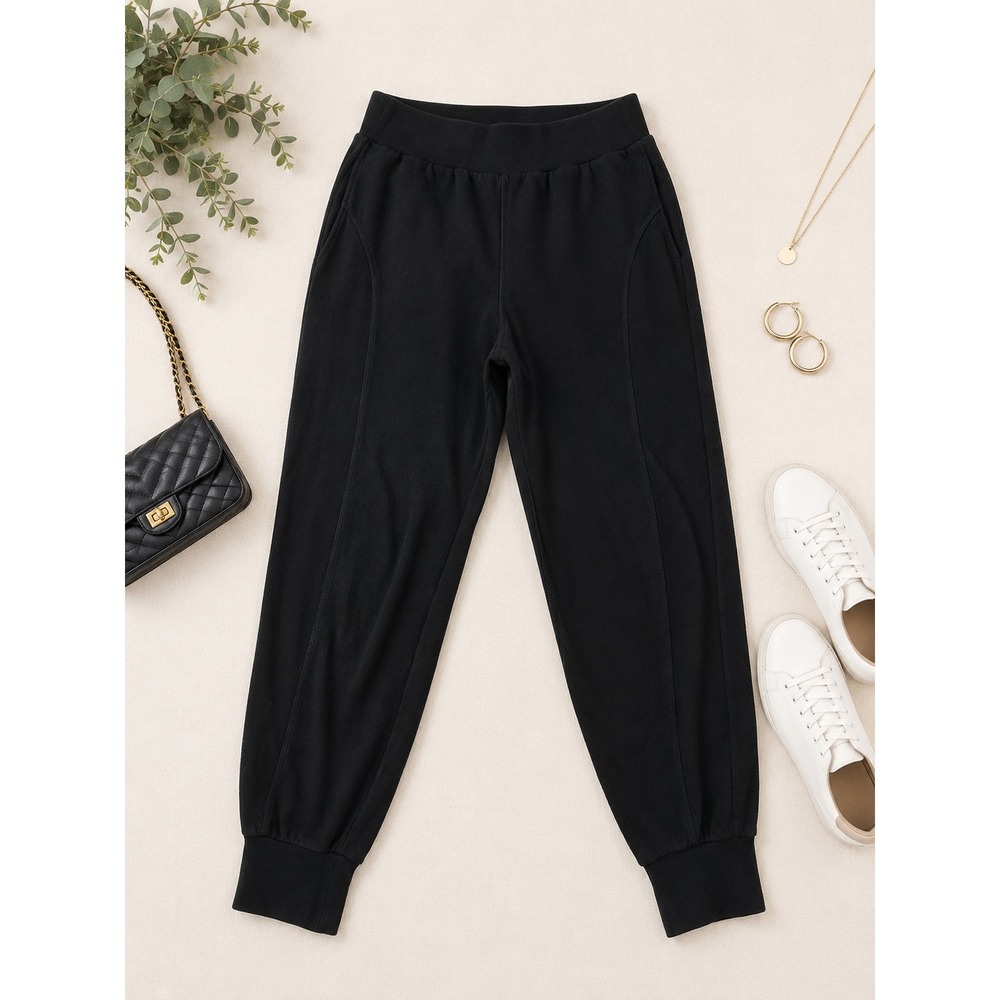 Sweaty Betty Garudasana Yoga Pants Black‎ Tapered Joggers XS soft fleece